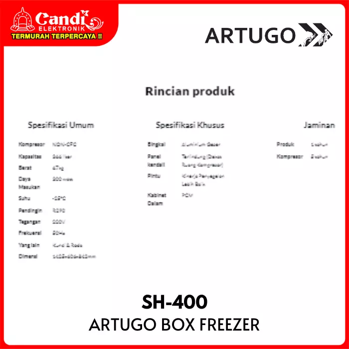 BOX FREEZER SLIDING DOOR ARTUGO